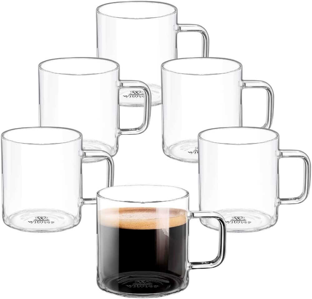 Wilmax Borosilikatglas-Kaffeetassen Set 6er-Pack, 400 ml – WL-888607/A6