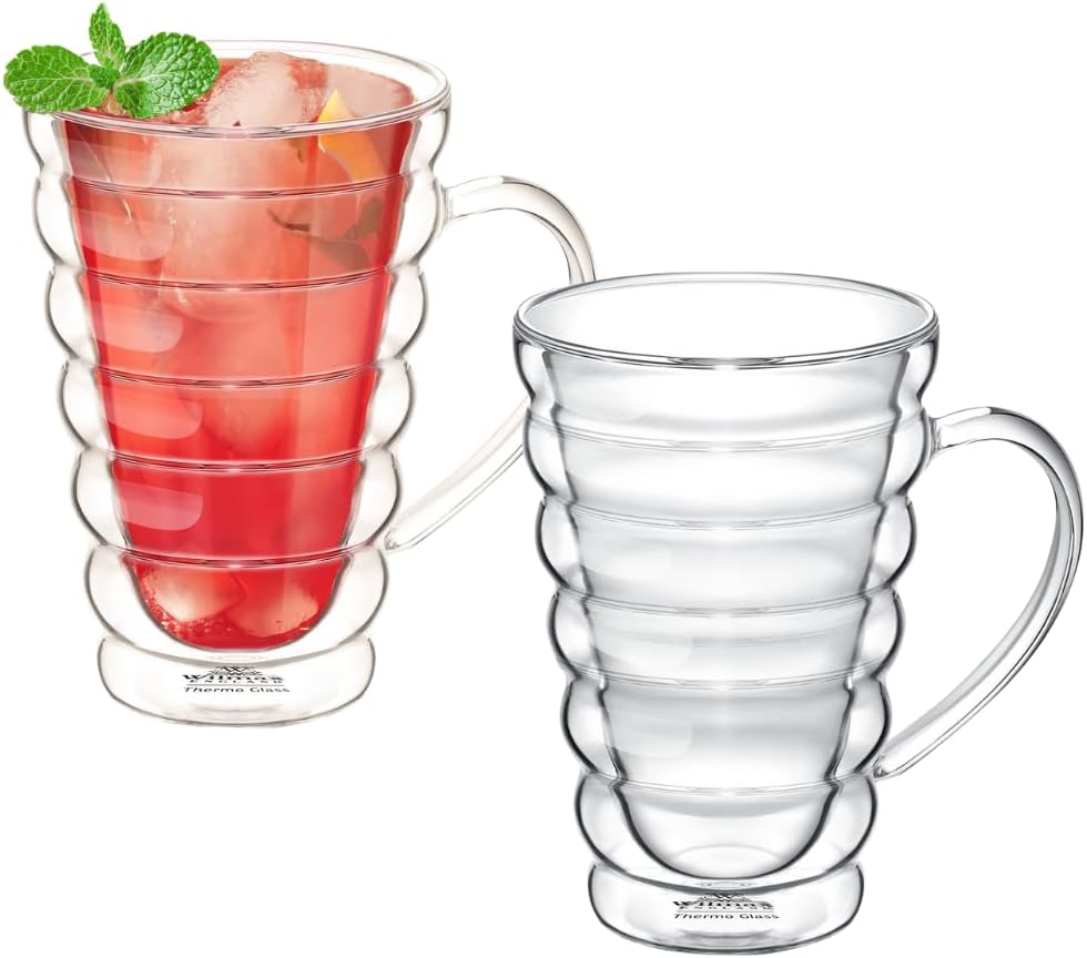 Wilmax England Dubbelwandige Glazen Mok 250 ml (Set van 2)