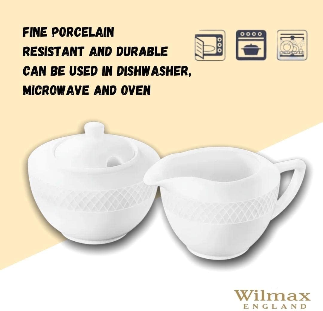 Wilmax Suiker & Roomset 2-delig Wit Porselein WL-880112/2C