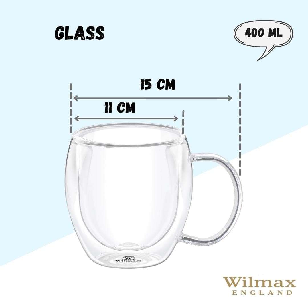 Wilmax Doppelwandige Tasse, 400 ml, 4er Set, WL-888748/A4