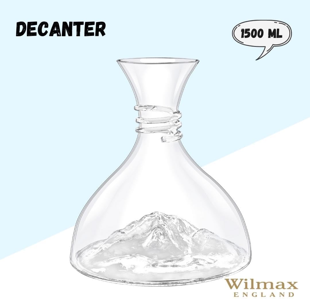 Wilmax Dekanter, 1500 ml, mundgeblasen, elegantes Design, WL-888368/1C