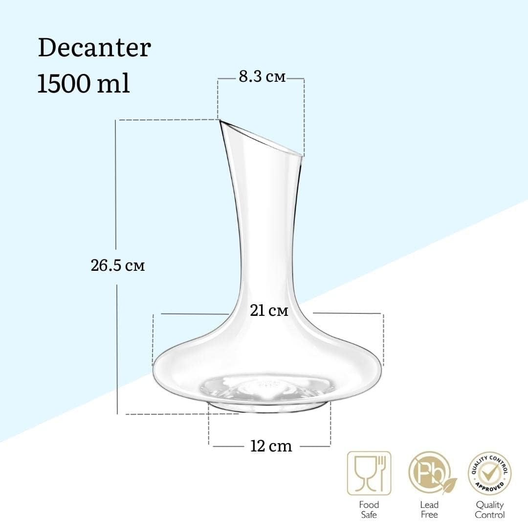 Wilmax Karaffe für Wein 1500 ml mundgeblasen WL-888332/1C