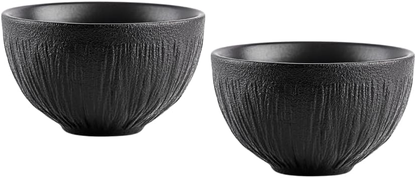 Wilmax Schalen Set 2er Schwarz 250 ml Porzellan Salatschüssel Müslischale WL-664115/A2