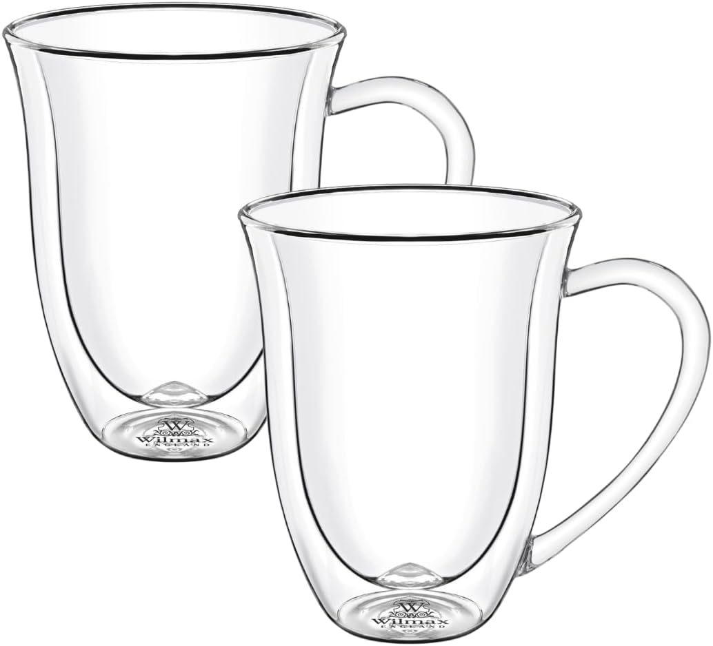 Wilmax Dubbelwandige mok 300 ml Borosilicaatglas 2-delig