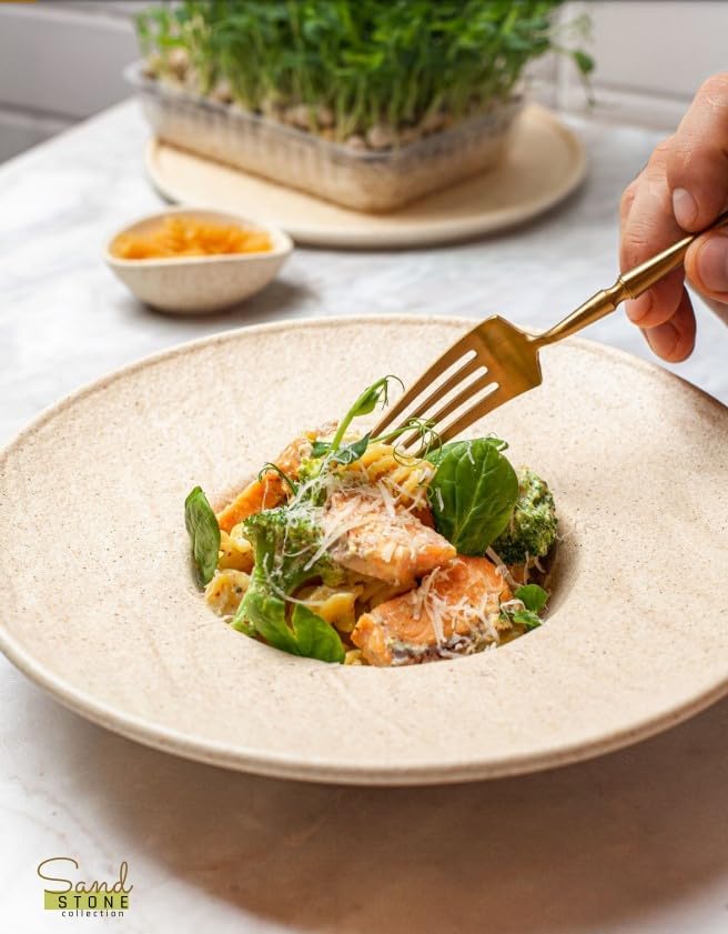 Wilmax Tiefe Teller, 2er Set, 27 cm Sandstein Design WL-661316/A2