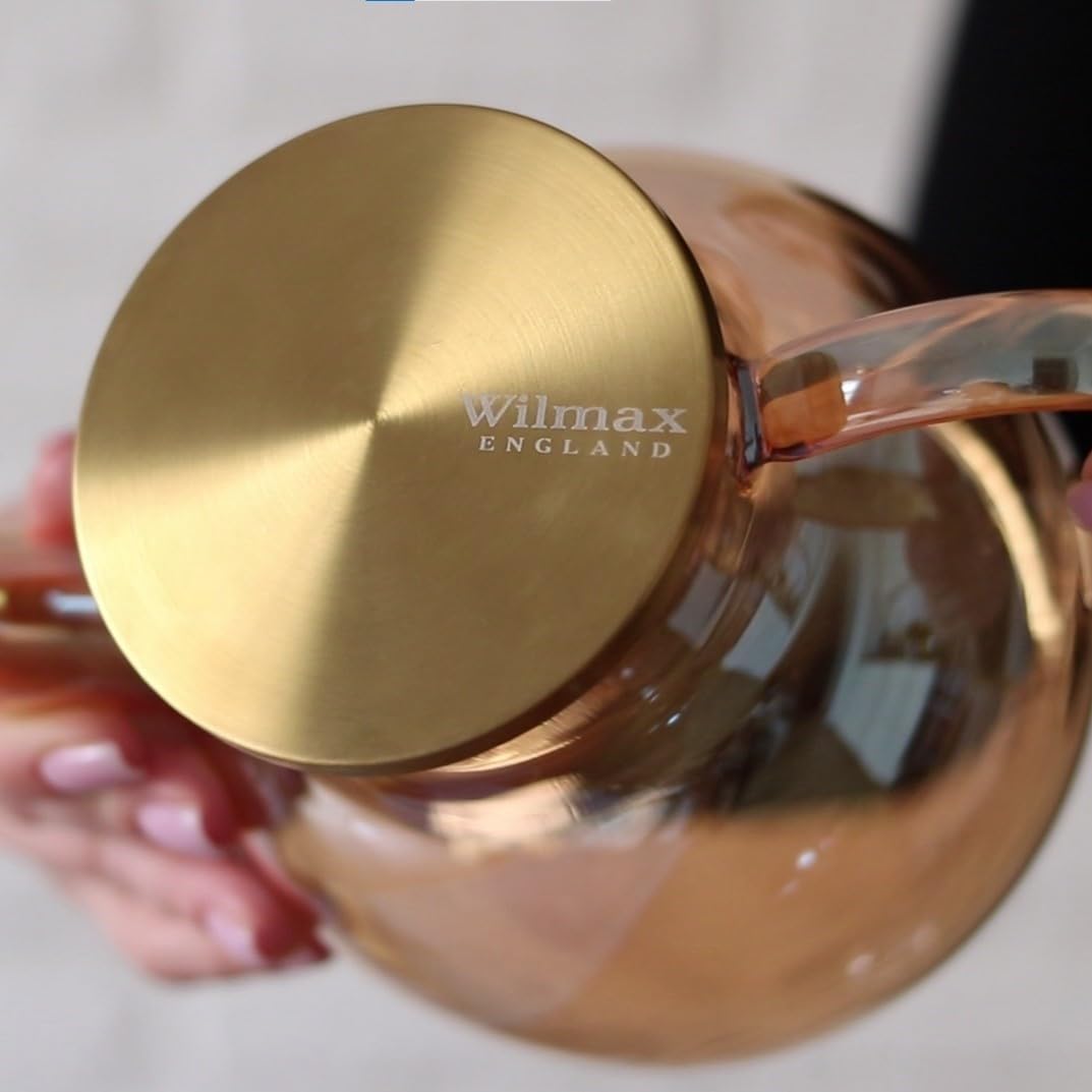 Wilmax Thermoglas-Teekanne 1600 ml mit PVD-Beschichtung WL-888811003/A