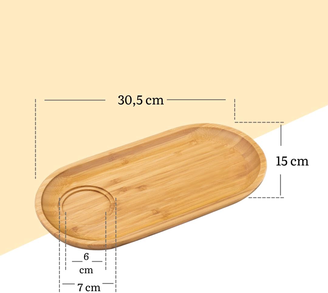 Wilmax Servierset 2x Bambus-Teller & Porzellanbecher WL-771119/2A-WL-993018/2A