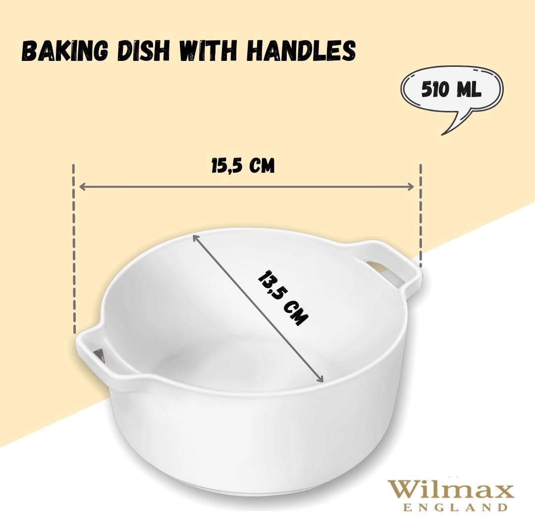 Wilmax Ovenschaal met handvatten 510ml Porselein Wit