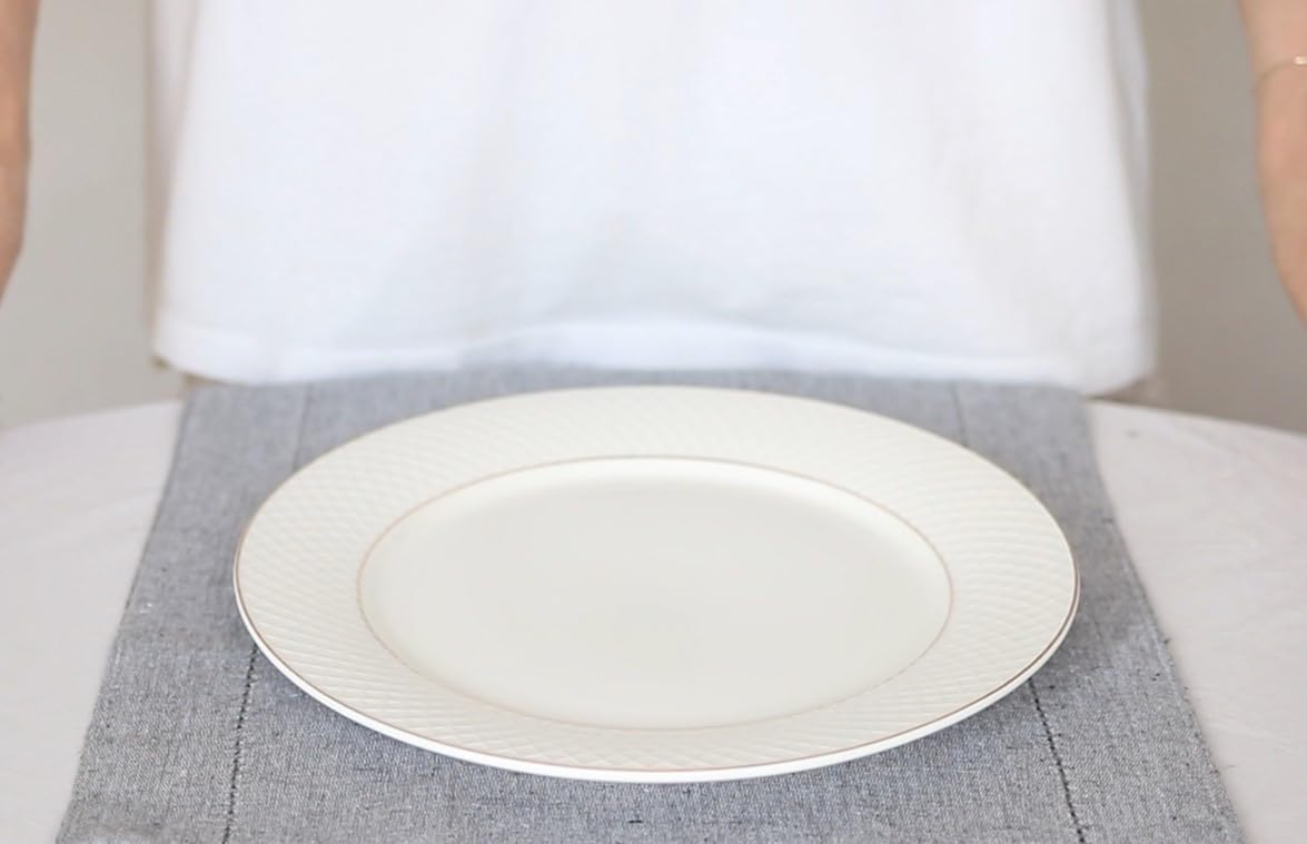 Wilmax Hauptgangteller mit Goldlinien, 28 cm, 6er Set, WL-880102106/A6