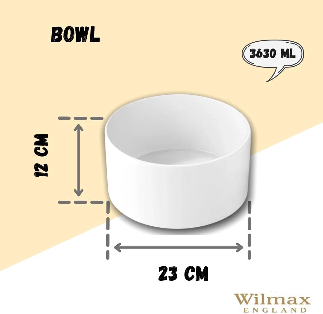 Wilmax Schüssel 23 cm aus Porzellan 3630 ml vielseitig einsetzbar WL-992749/A
