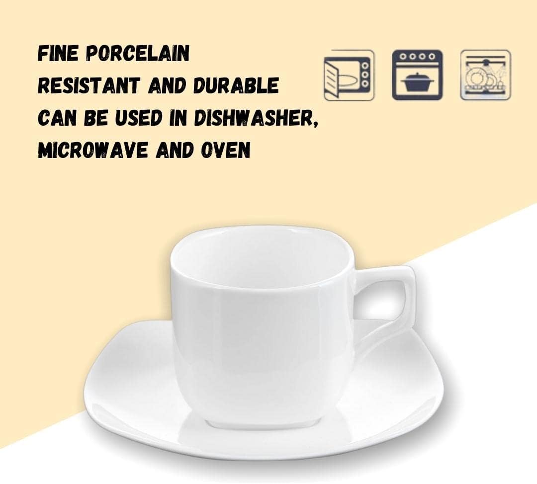 Wilmax Koffie Kopjes & Schotels Set, 2-delig, 90 ml Porselein WL-993041/2C