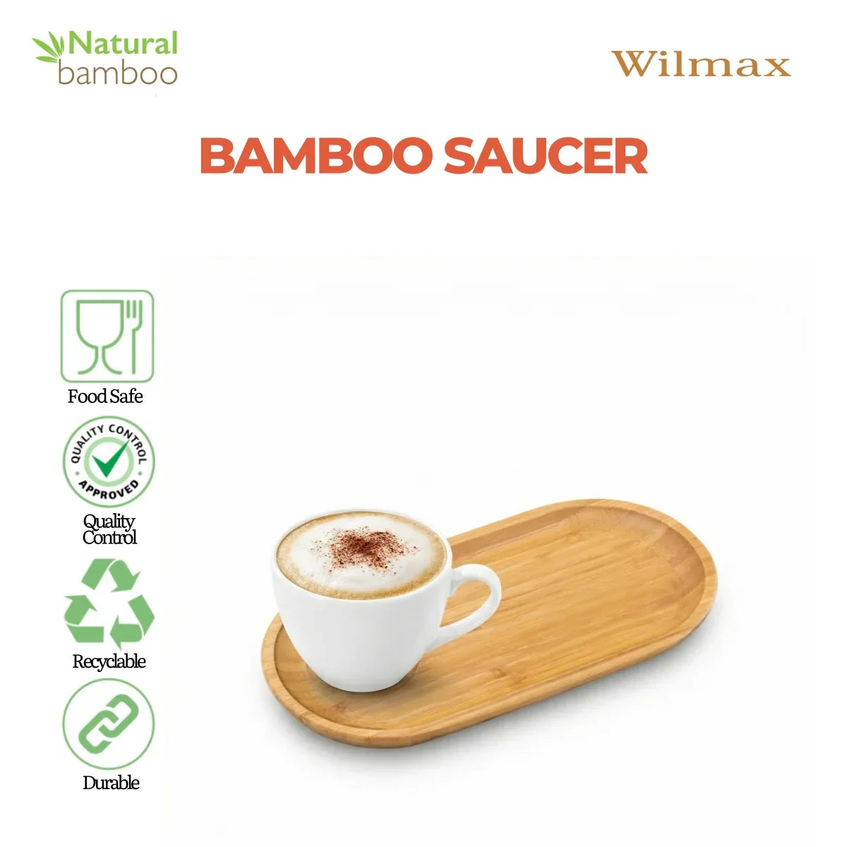 Wilmax Bamboe Presenteerplank 30,5x15 cm Natuur