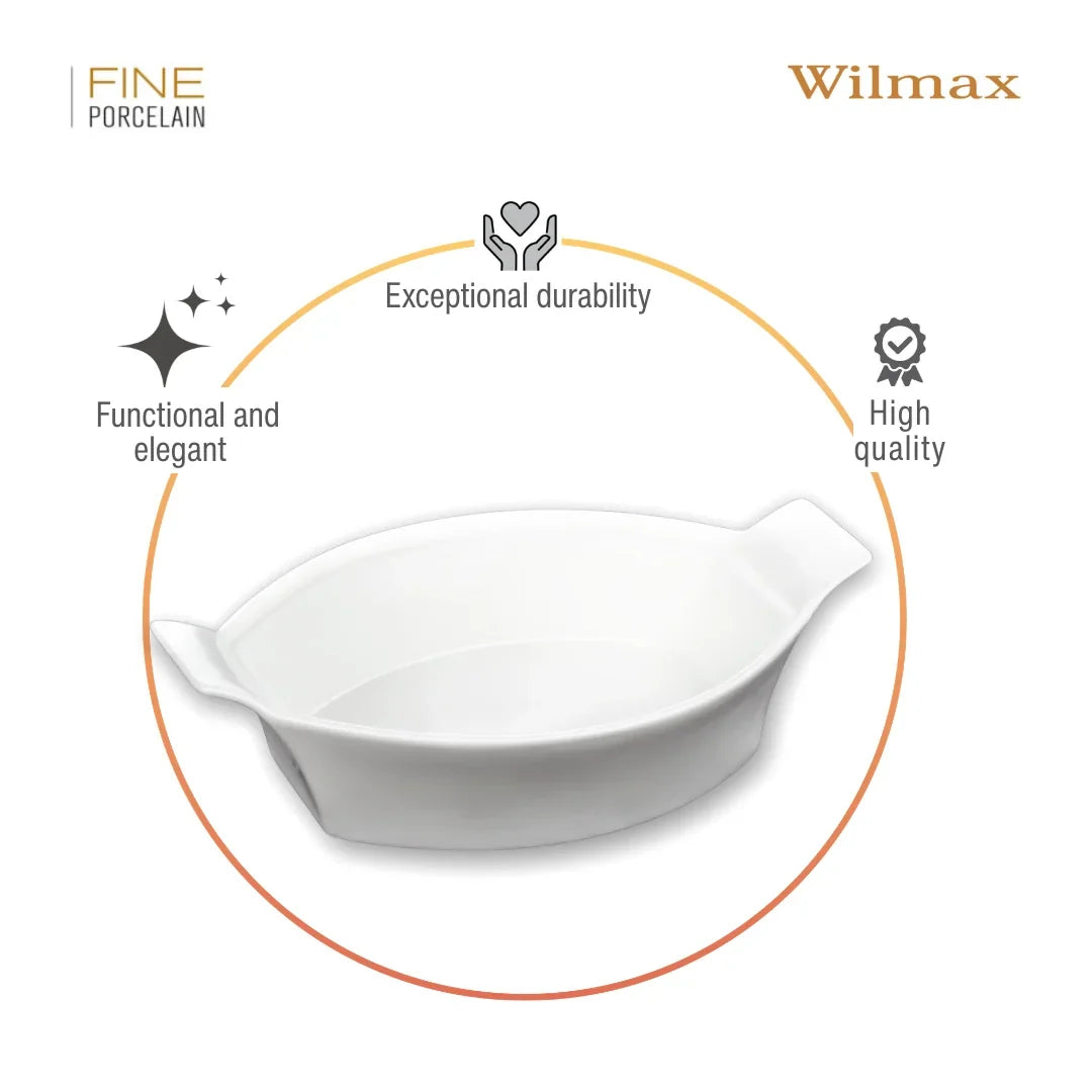 Wilmax Bakvorm ovaal 22 cm Porselein Wit