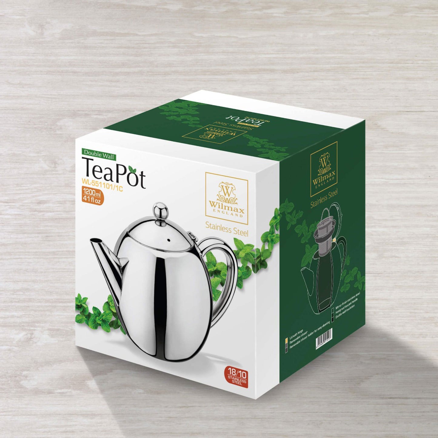 Wilmax England Theepot 1200 ml RVS WL-551101/1C