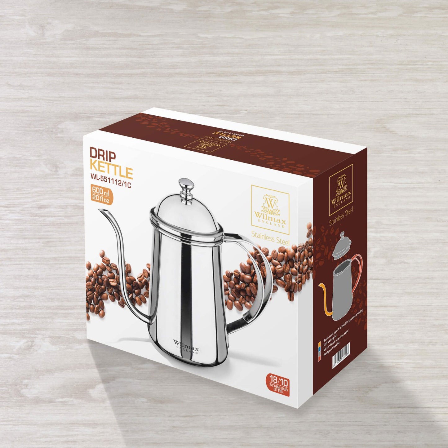 Wilmax England RVS Drip Kettle 600 WL-551112/1C