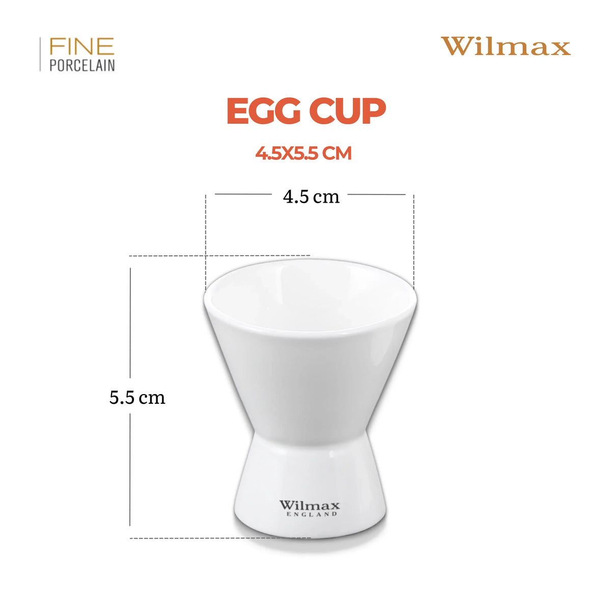 Wilmax Eierdopje 4,5 x 5,5 cm Porselein Wit