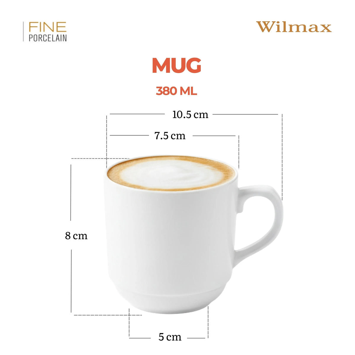 Wilmax England Porseleinen Kop Wit 250 ml