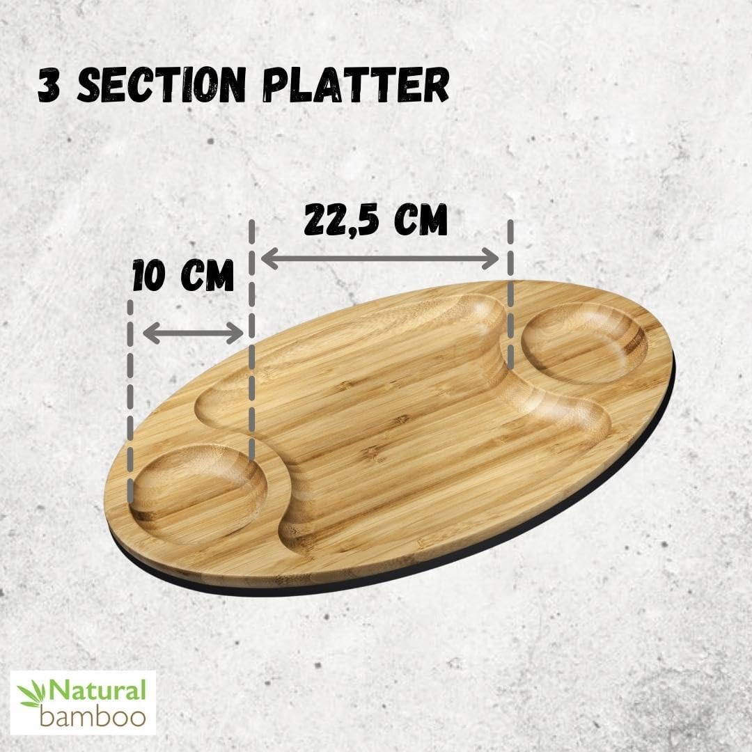 Wilmax 3-teilige Bambus-Servierplatte, 50.5 x 28 cm – WL-771198/A