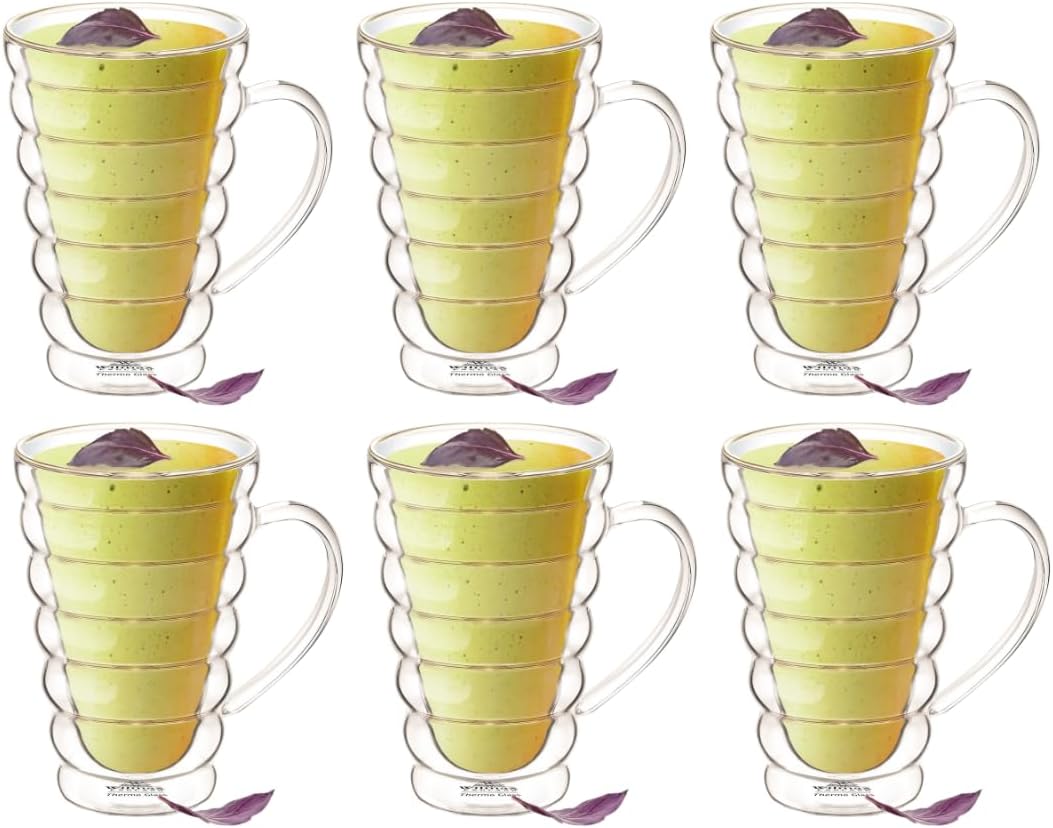 Wilmax England Double-Walled Glass Mug 300ml - 6x WL-888424/A6