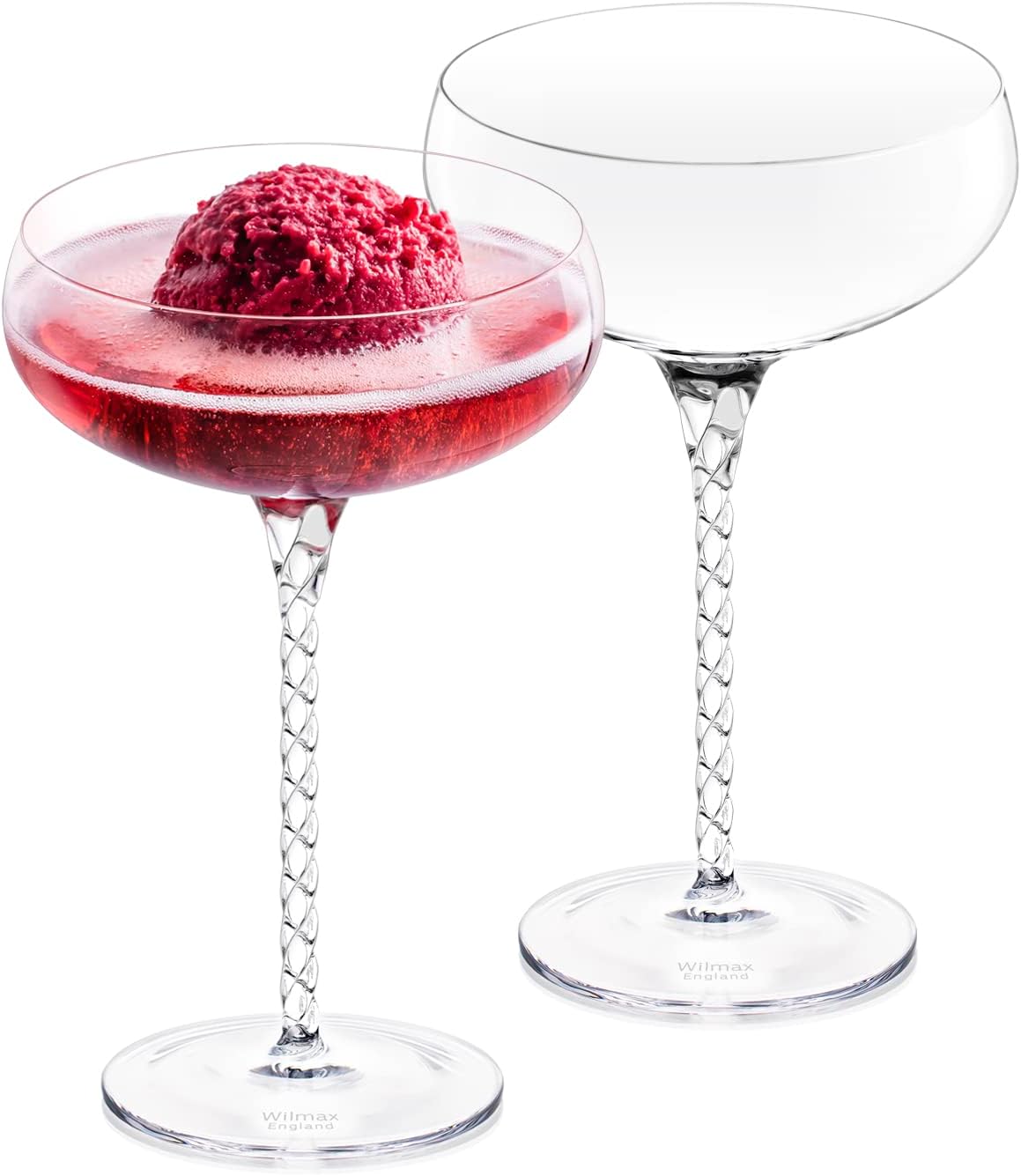 Wilmax Champagnergläser, 300 ml, 2er-Set, Kristallglas, WL-888105/2C