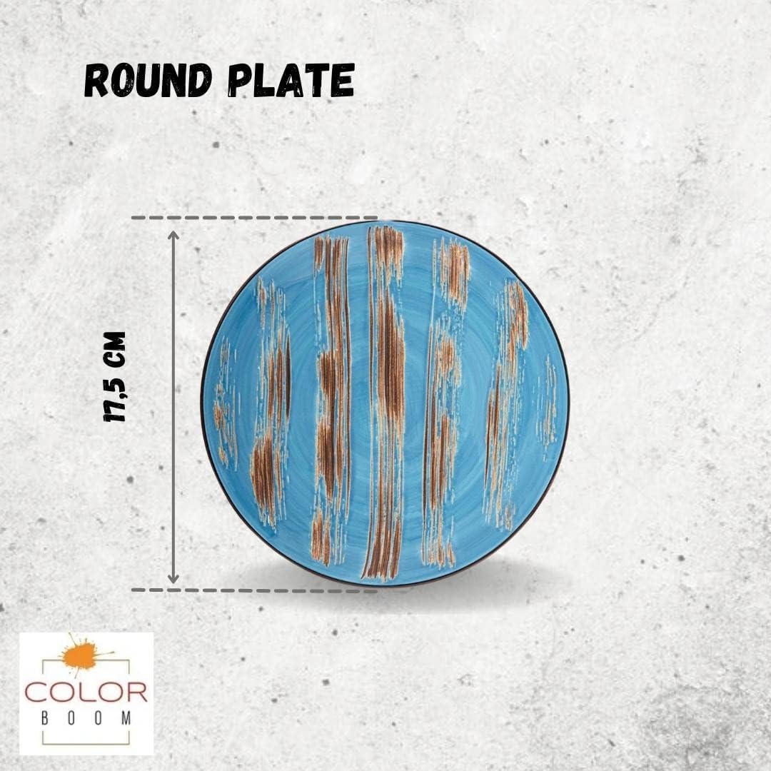 Wilmax Porseleinen Bord 18 cm Blauw Set van 6