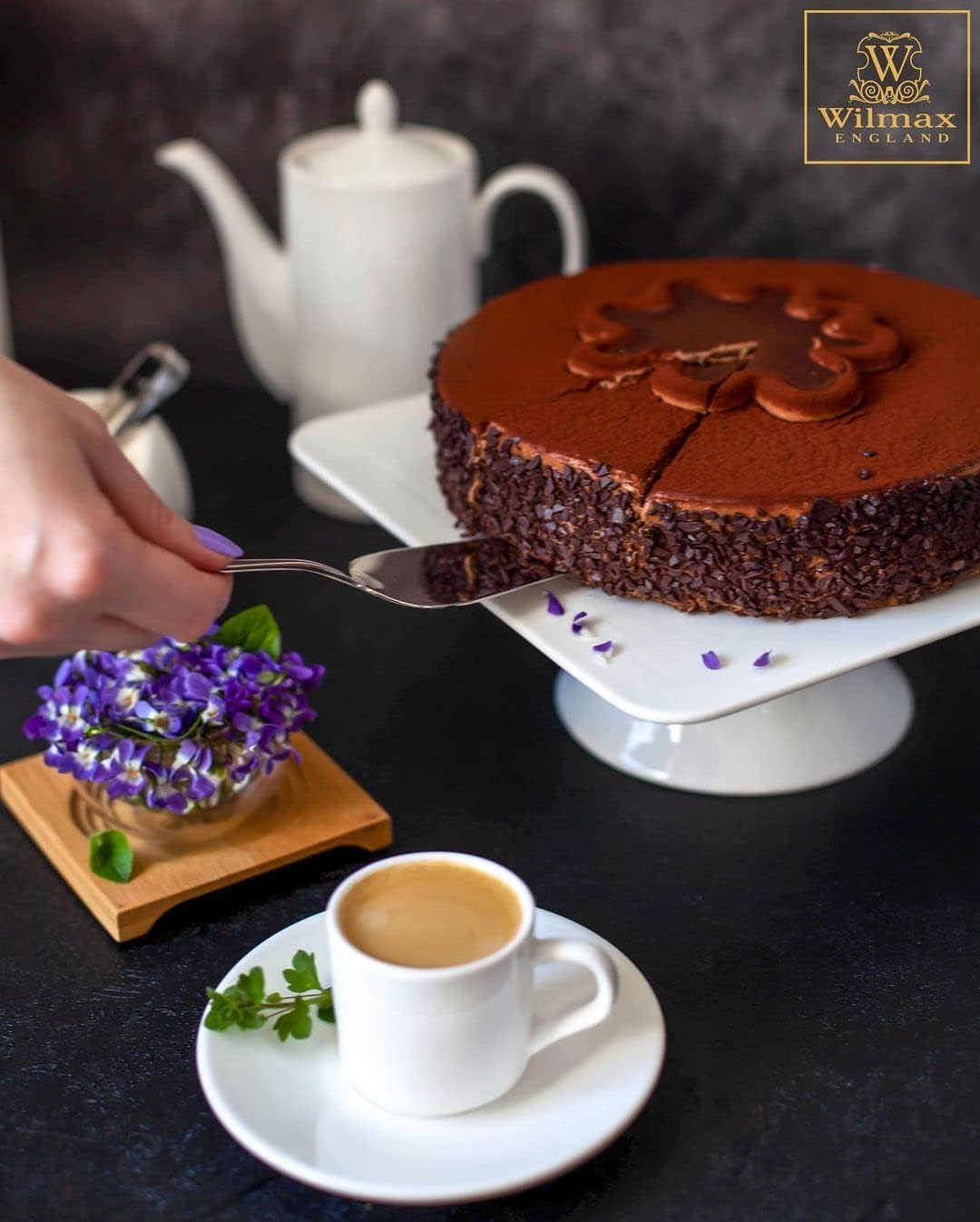 Wilmax Koffie Kopjes Set met Schotels 90 ml, 2-delige Set – WL-993007/2C