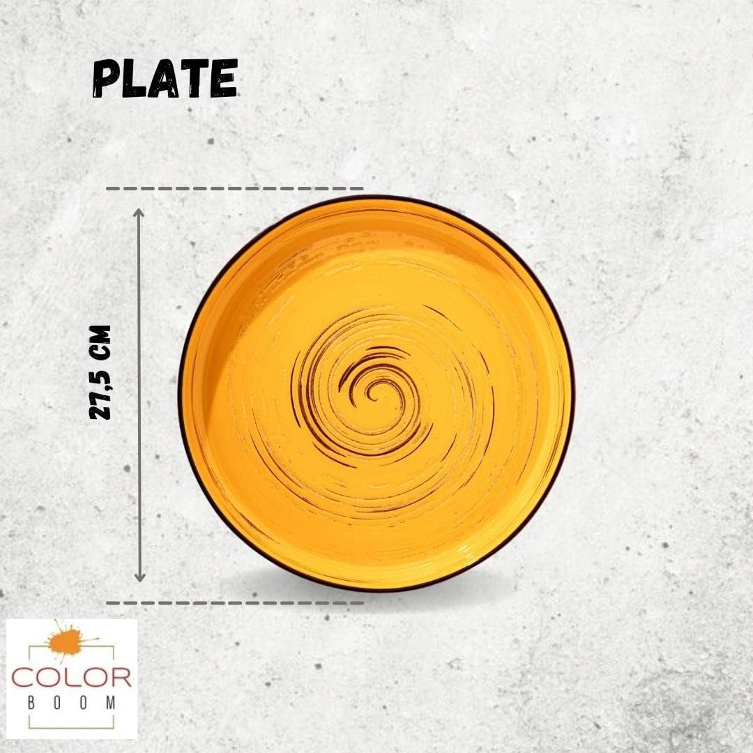 Wilmax Teller Spiral Gelb 28 cm – Elegantes Design für stilvolles Servieren – WL-669420/A
