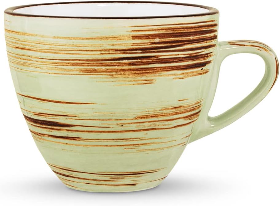 Wilmax Pistachio Porcelain Cup and Saucer 190ml 6-piece