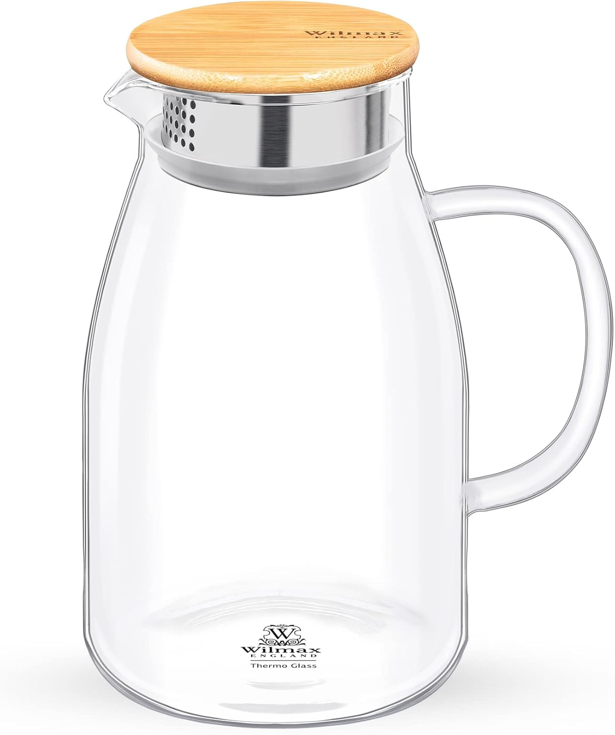 Wilmax England Karaf 1900 ml Thermoglas met Bamboe deksel