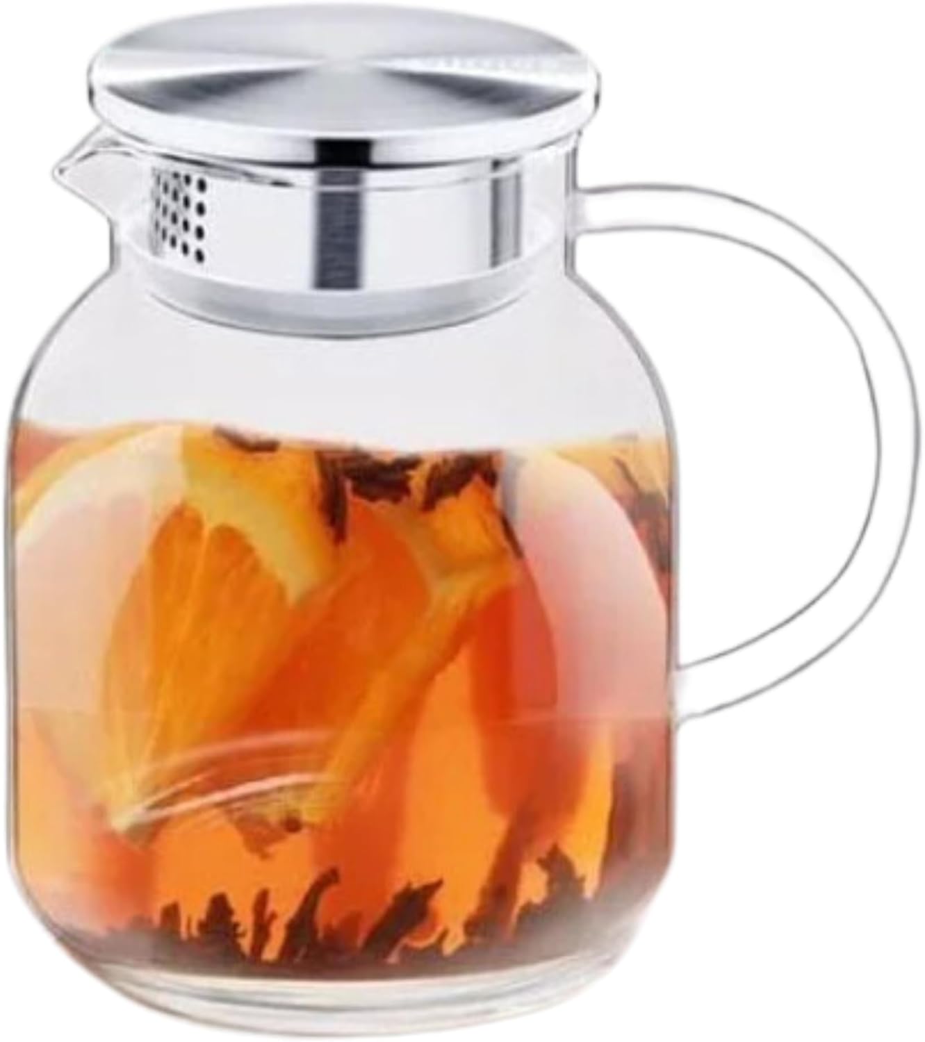 Wilmax Borosilikat Glas Karaffe mit Edelstahl-Deckel 1000 ml – WL-888213/A