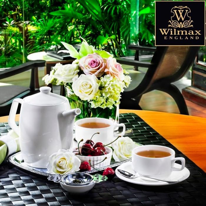 Wilmax Kaffee-Tasse mit Untertasse 140 ml – Klassisches Design – WL-993039/AB