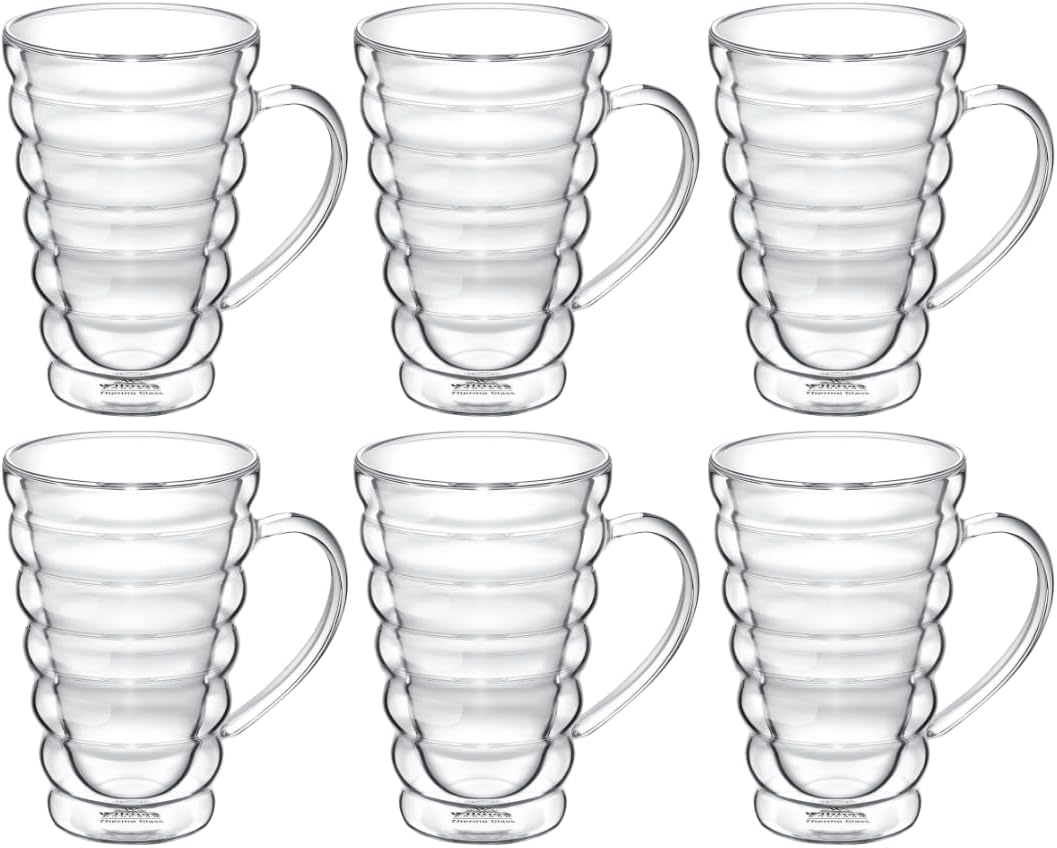 Wilmax England Double-Walled Glass Mug 300ml - 6x WL-888424/A6