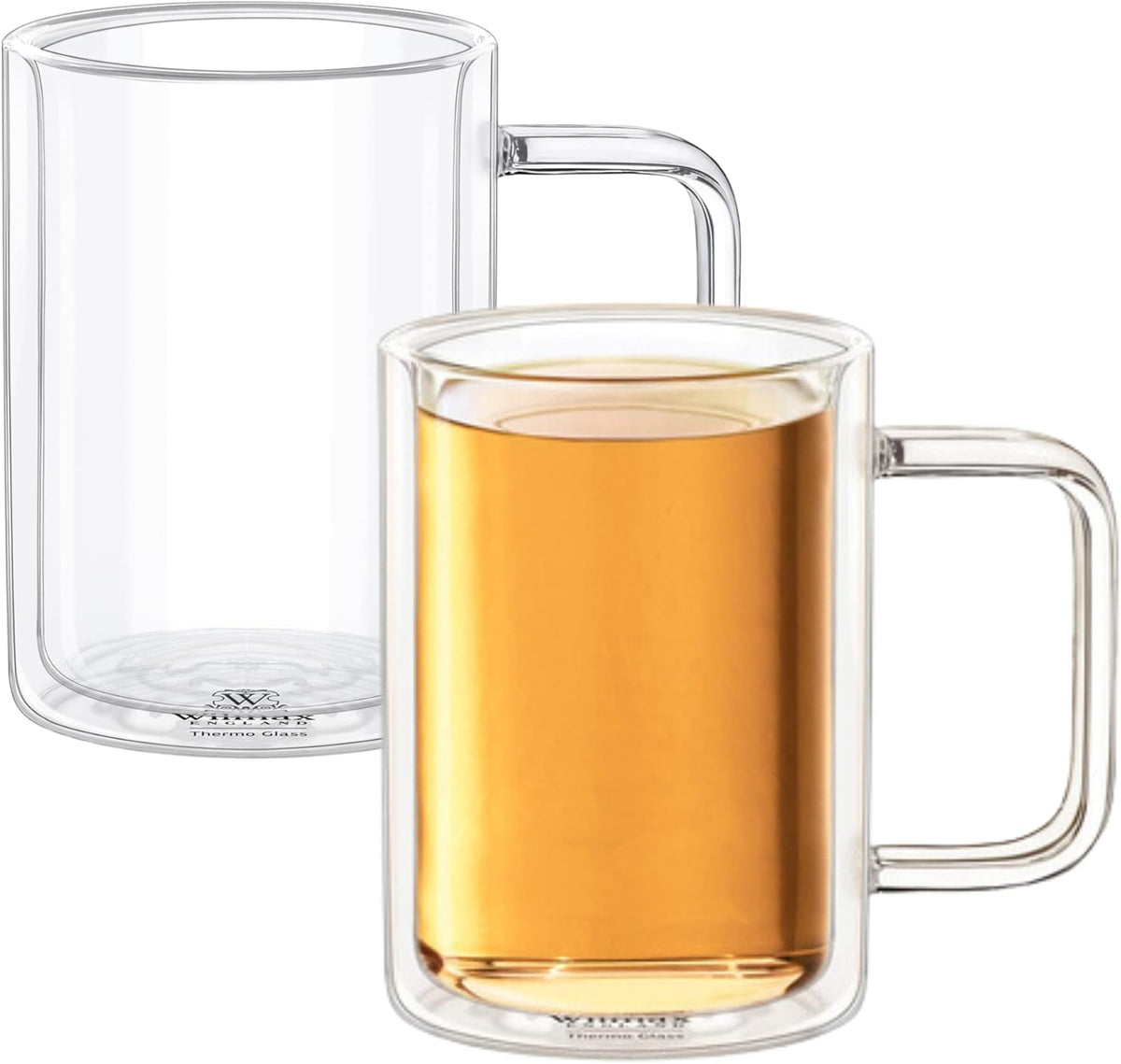 Wilmax England Dubbelwandige beker Borosilicaatglas 400ml (2 stuks)