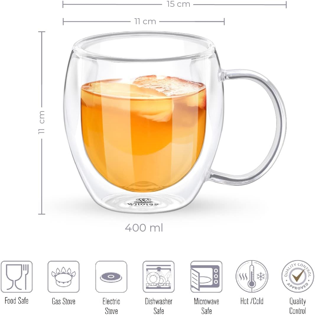 Wilmax Doppelwandiger Glasbecher 400 ml WL-888748/A