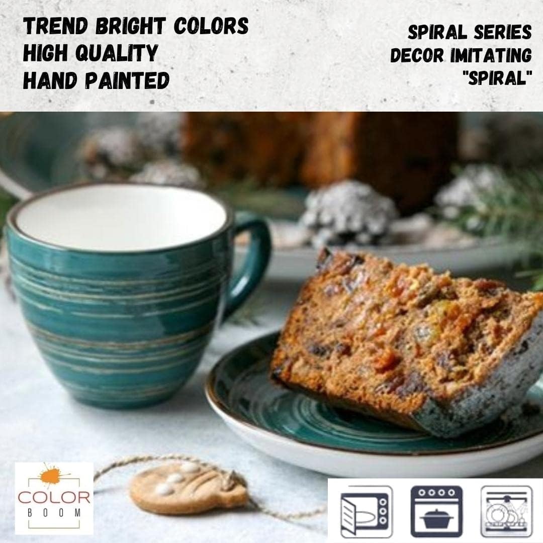 Wilmax ColorBoom Kaffee-Tassen Set, Spiral Grün, 75 ml, 6-teilig WL-669533/AB6