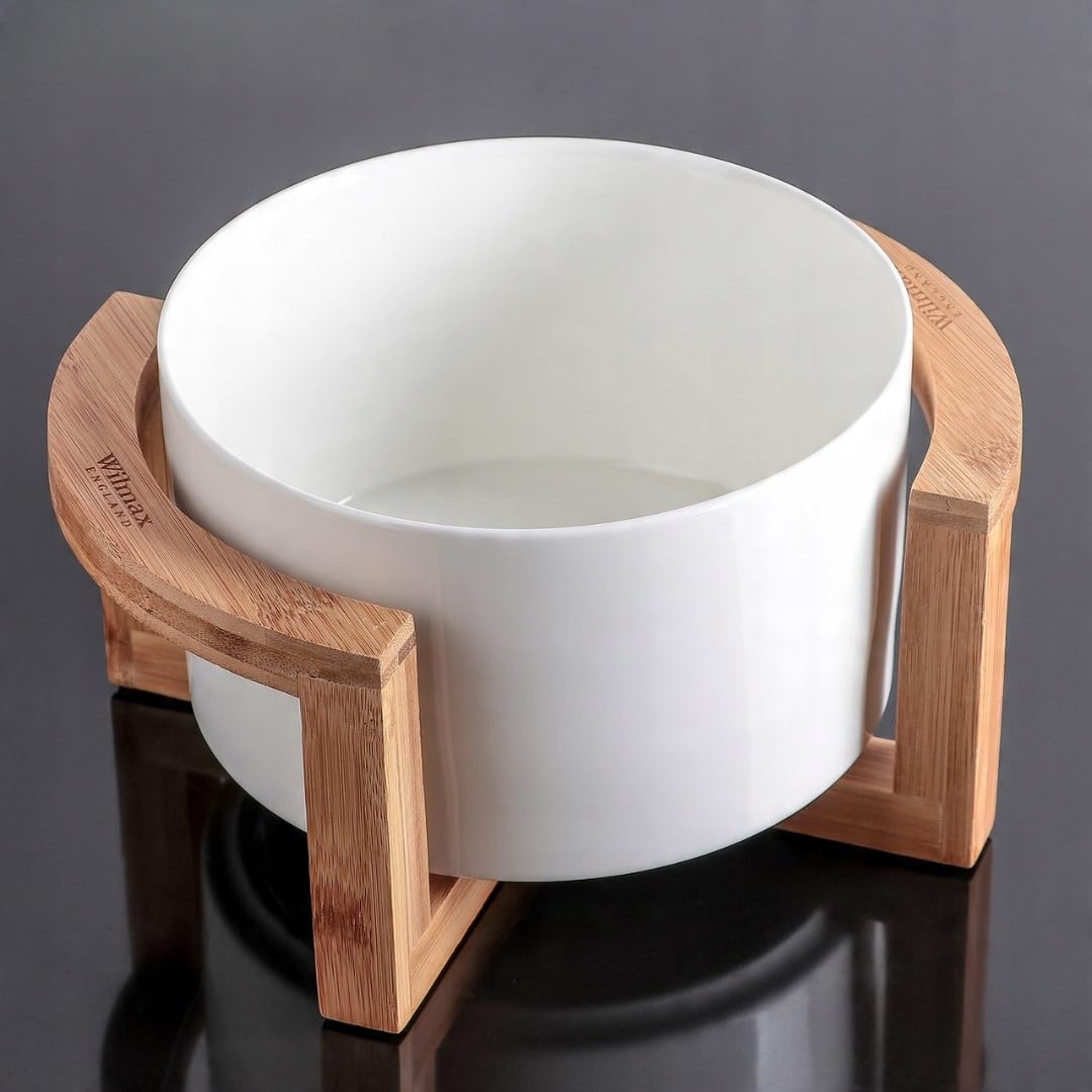 Wilmax Porzellanschale 18 cm mit Bambusständer 1850 ml WL-992747/A-WL-771105/A