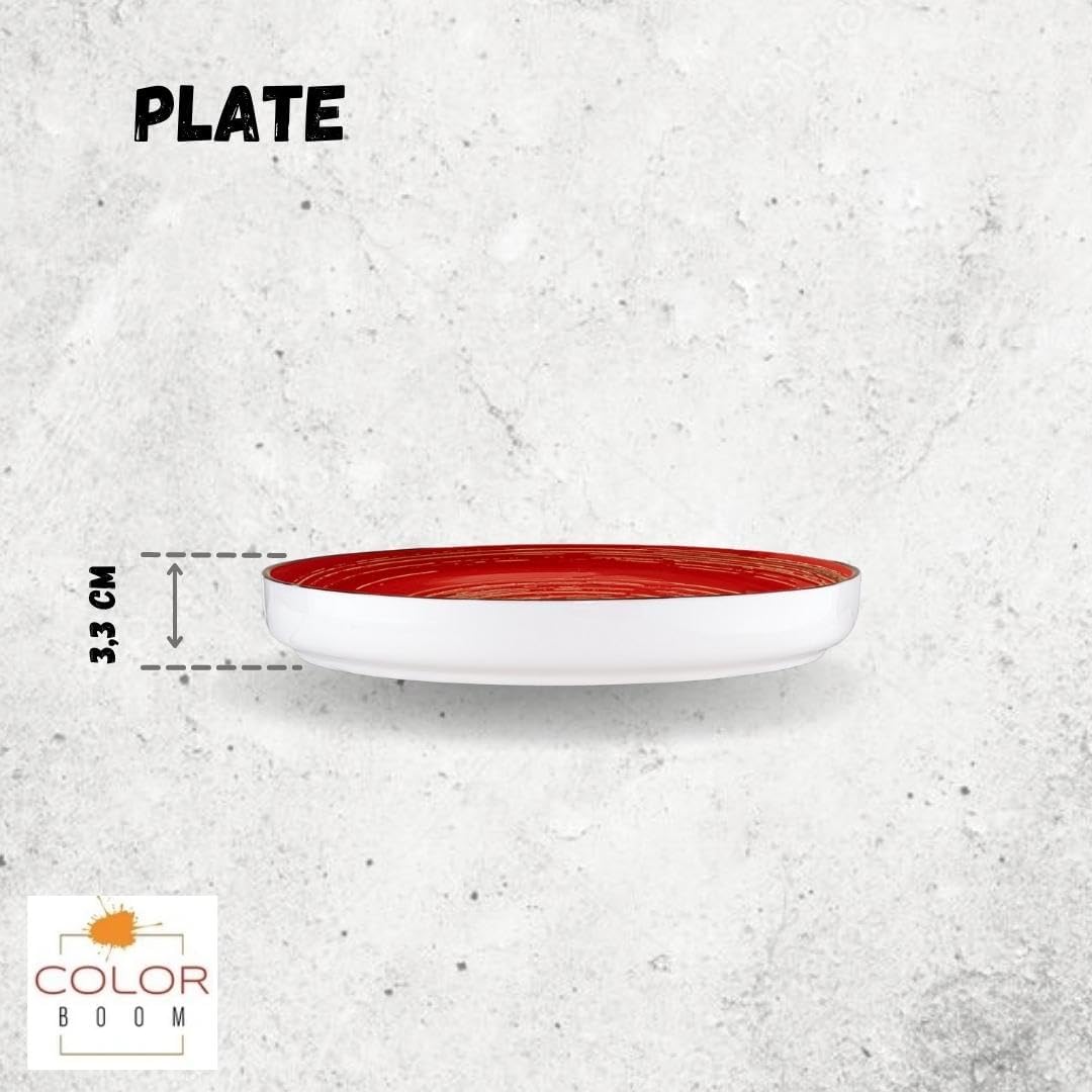 Wilmax Speiseteller, 23 cm, Rot, Porzellan, WL-669219/A