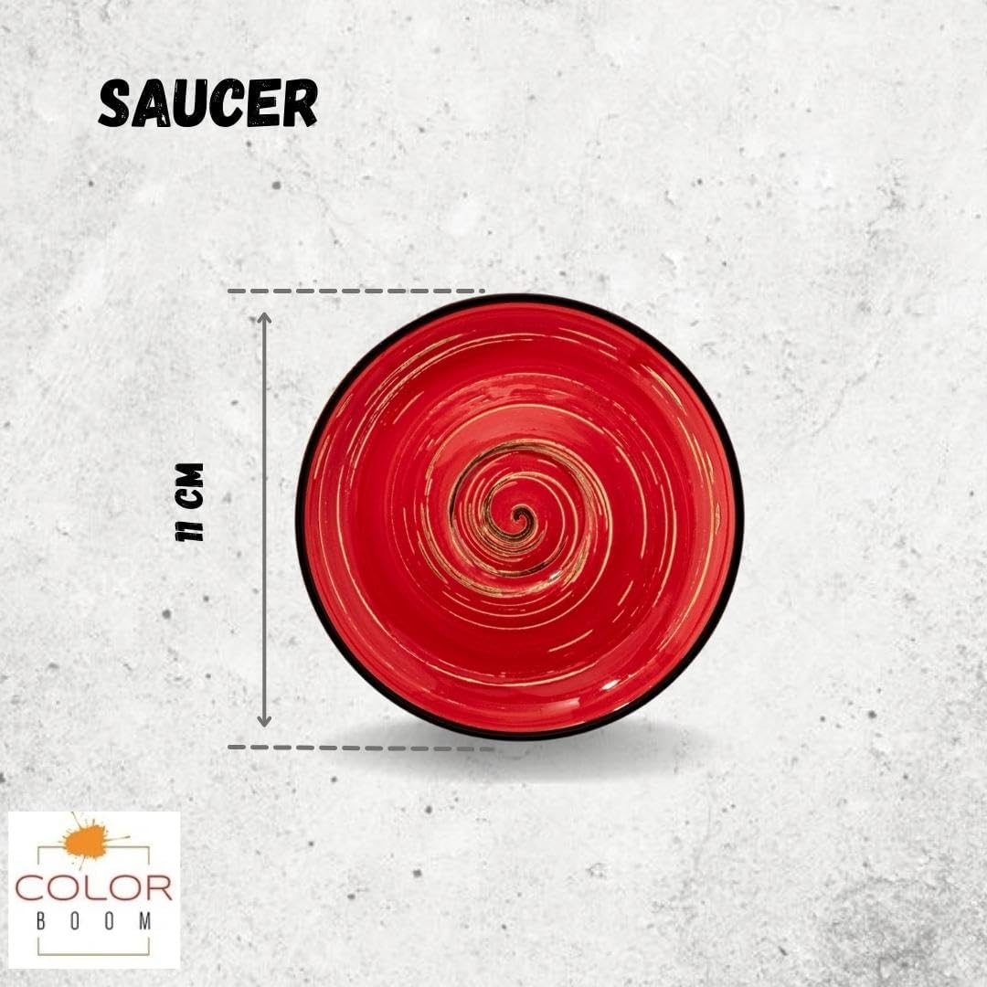 Wilmax Untertasse, 11 cm, ColorBoom Spiral Rot, WL-669233/B