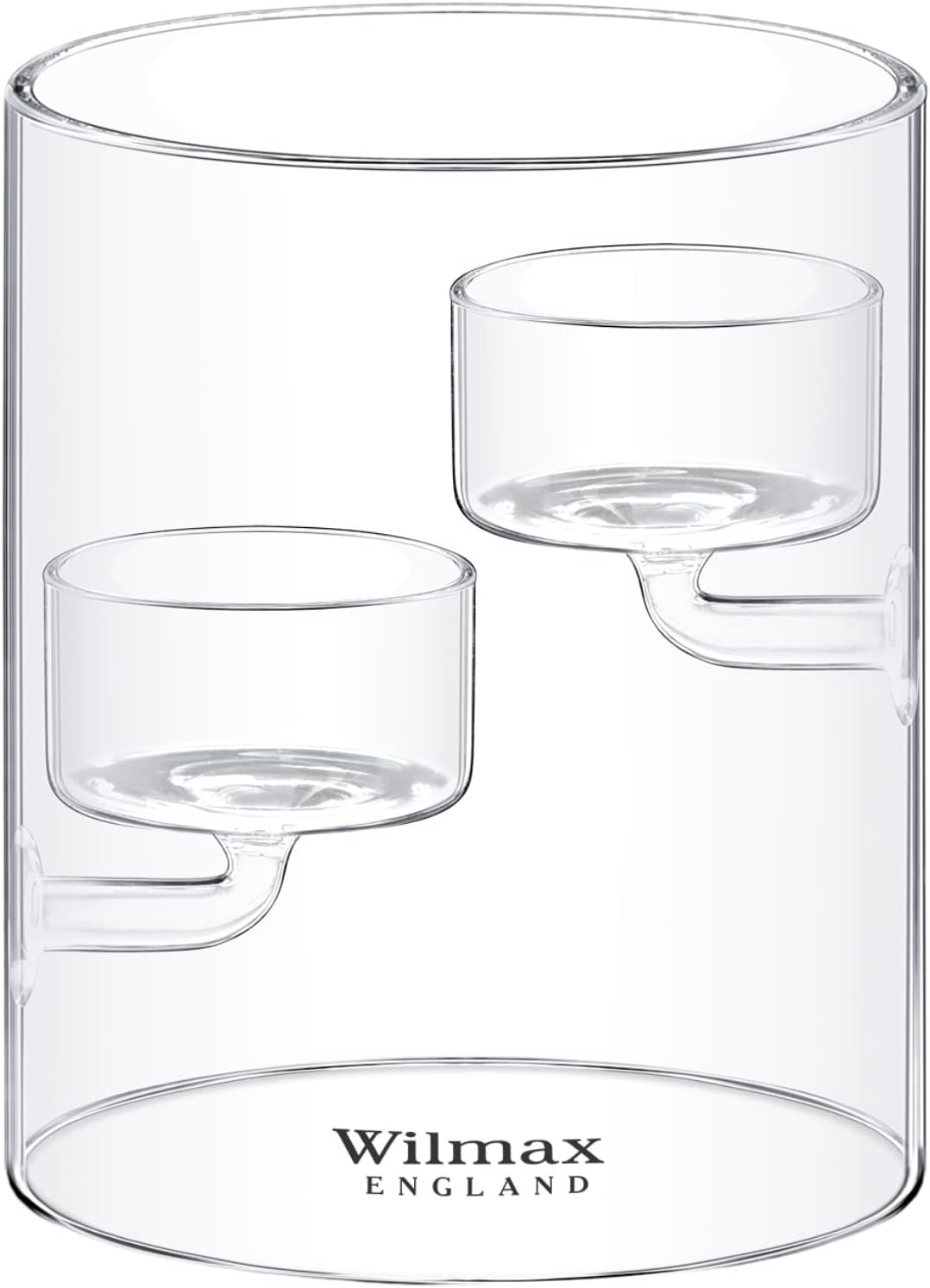 Wilmax Kerzenhalter für 2 Teelichter 12 cm Thermo-Glas WL-888905/A