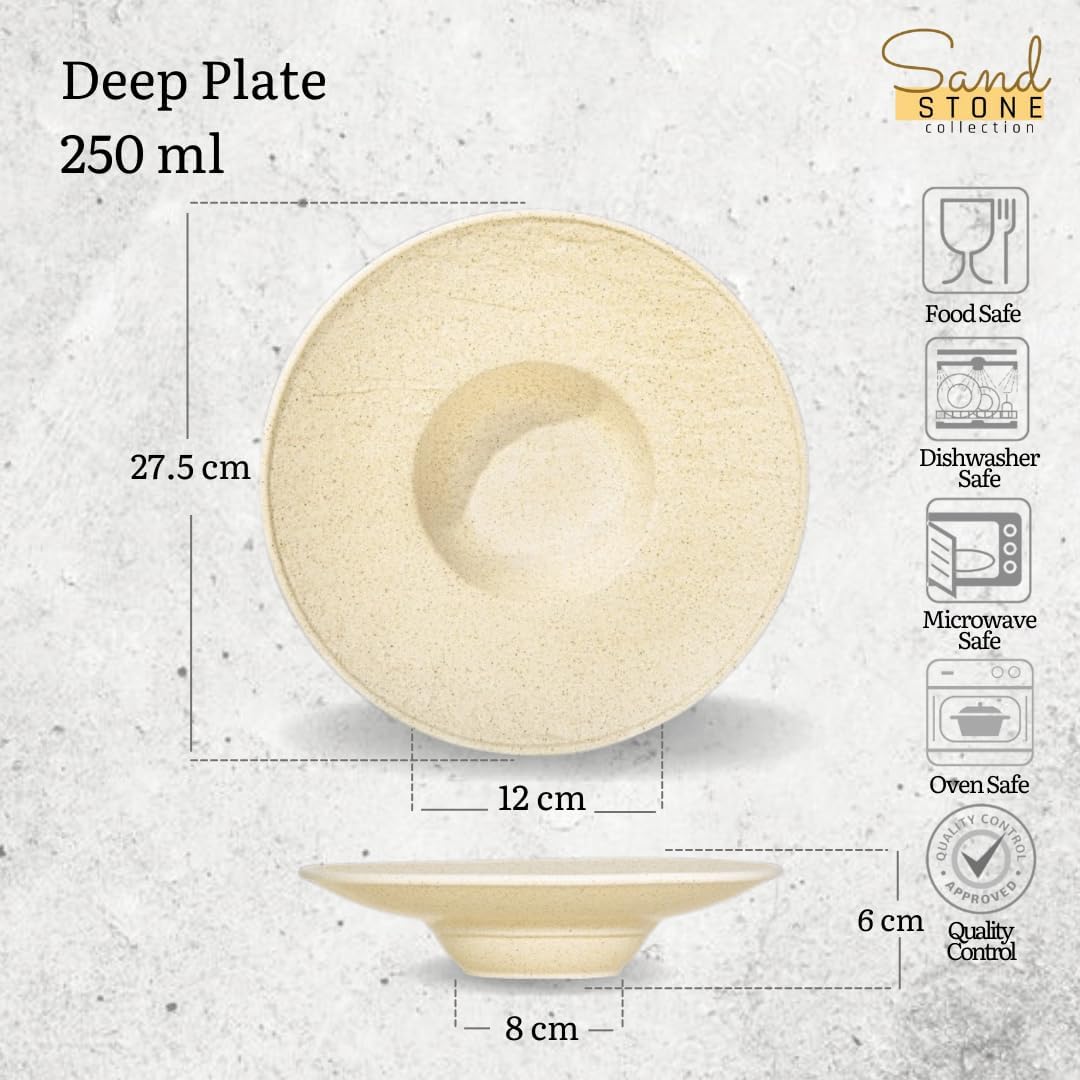Wilmax SANDSTONE Tiefer Porzellanteller 27 cm, 250 ml – WL-661316/A