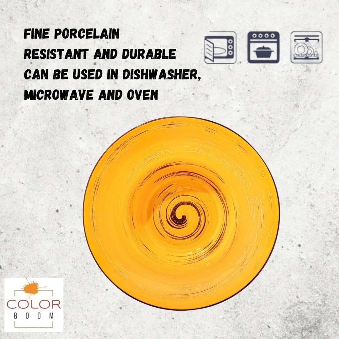 Wilmax Porzellanteller Gelb, Tief, 22.5 cm Durchmesser, 1100 ml – WL-669423/A