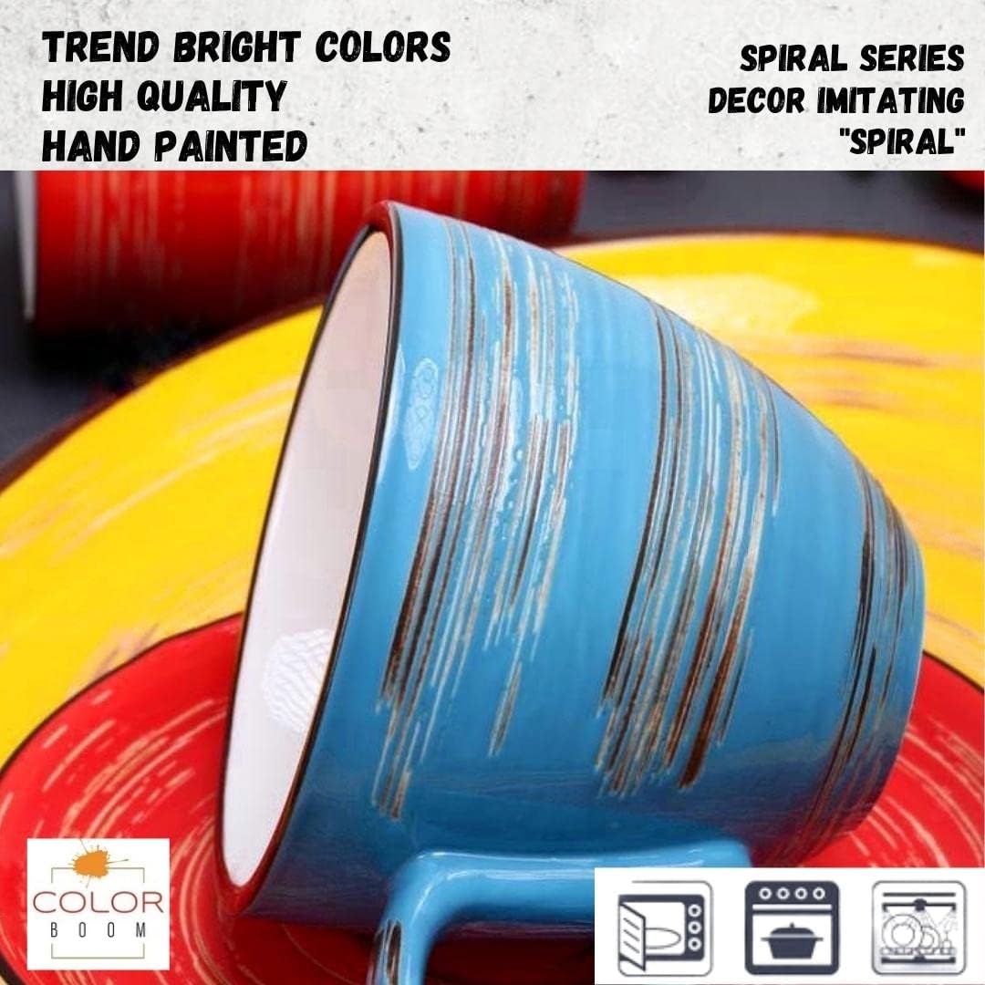 Wilmax 6-delige Kopjes & Schotels Set 75 ml Blauw WL-669633/AB6