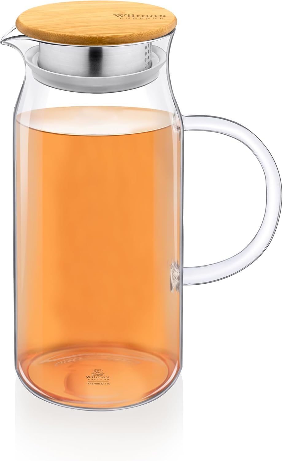Wilmax Karaf 1000 ml Thermoglas met Bamboe Deksel Transparant