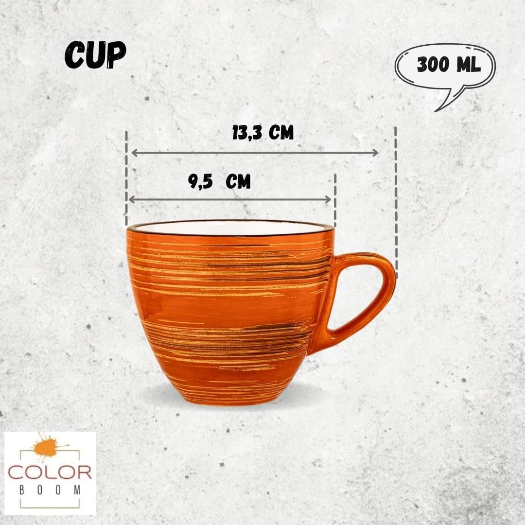 Wilmax Kaffeetasse, 300 ml, Orange, Porzellan, WL-669336/A