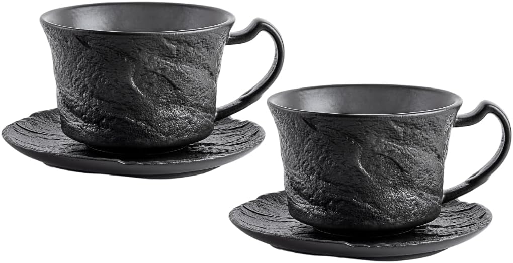 Wilmax Espressotassen mit Untertasse 2er Set Schwarz 75 ml Porzellan WL-661149/AB2