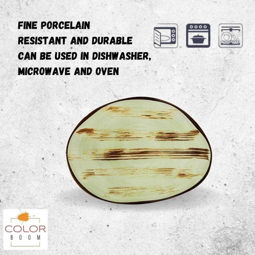 Wilmax Servierplatte, Porzellan, Steinform, Pistazie, WL-668142/A