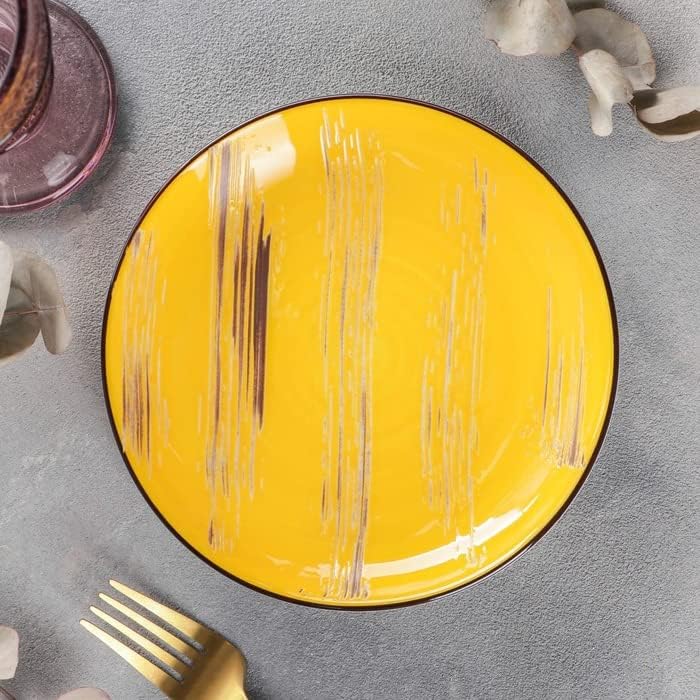 Wilmax Plate 18 cm Yellow Porcelain Set of 6 WL-668411/A6