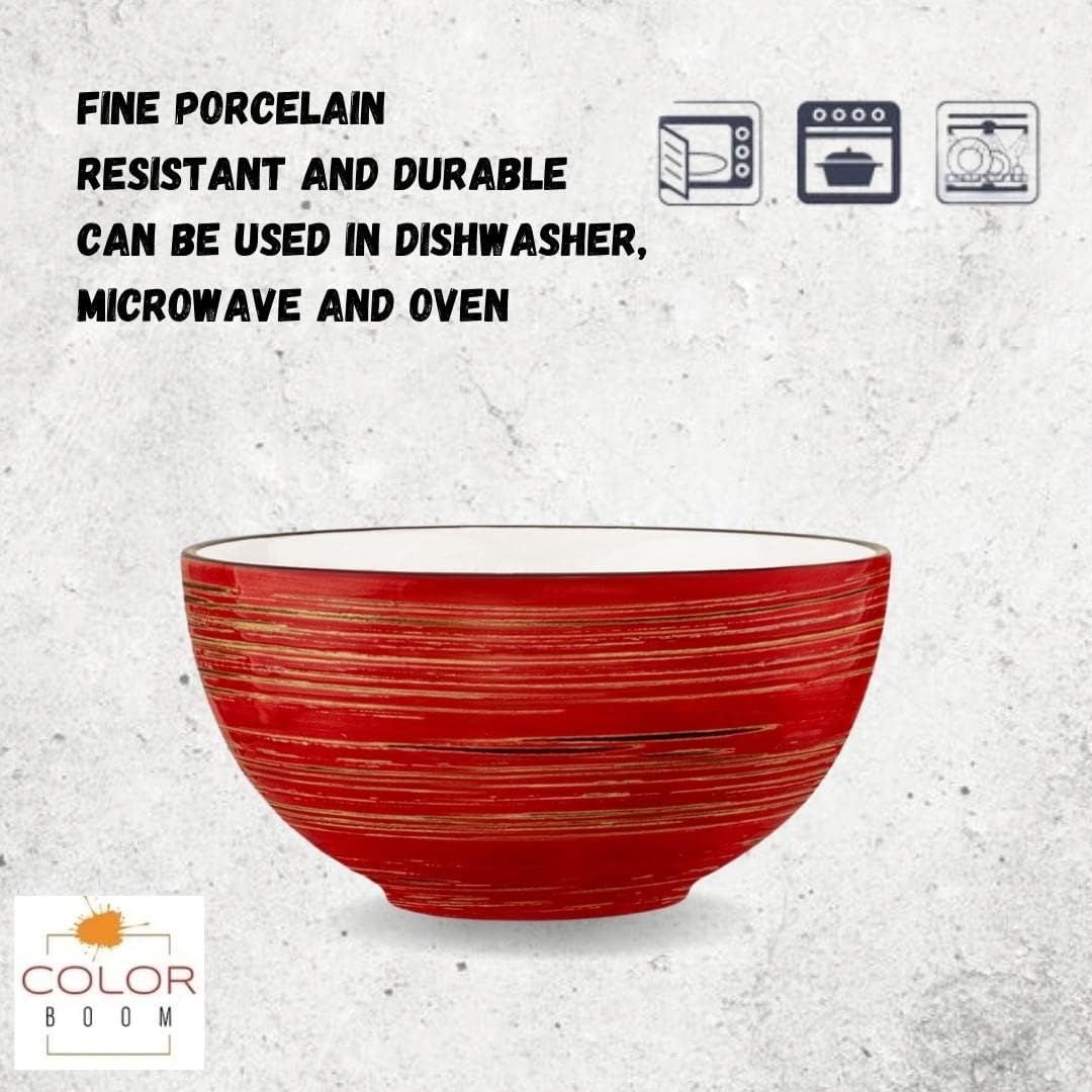 Wilmax Porzellanschüssel, rot, 14 cm Durchmesser, 600 ml WL-669230/A3