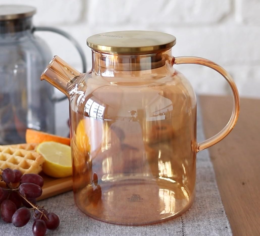 Wilmax Thermoglas-Teekanne 1600 ml mit PVD-Beschichtung WL-888811003/A