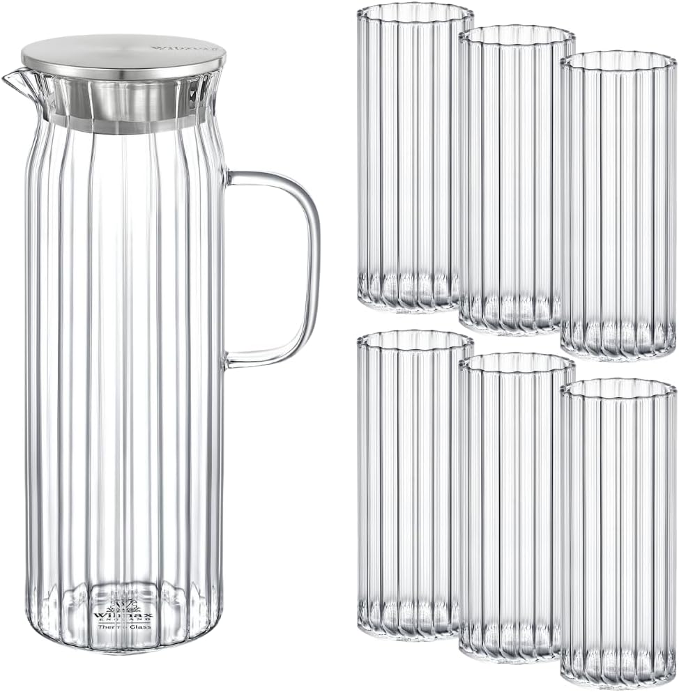 Wilmax Gläser- & Karaffen-Set, 6 Gläser & 1 Karaffe, WL-888220/A-888626/A6